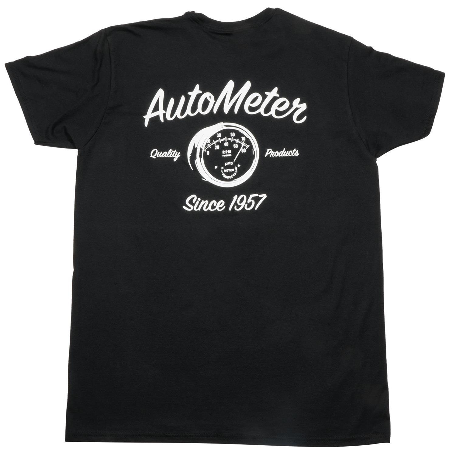 AutoMeter Since 1957 T-Shirt 0423M T-Shirts, 1957, Short Sleeve, Cotton, Black, Logo, Men's Medium, Each thumbnail 2