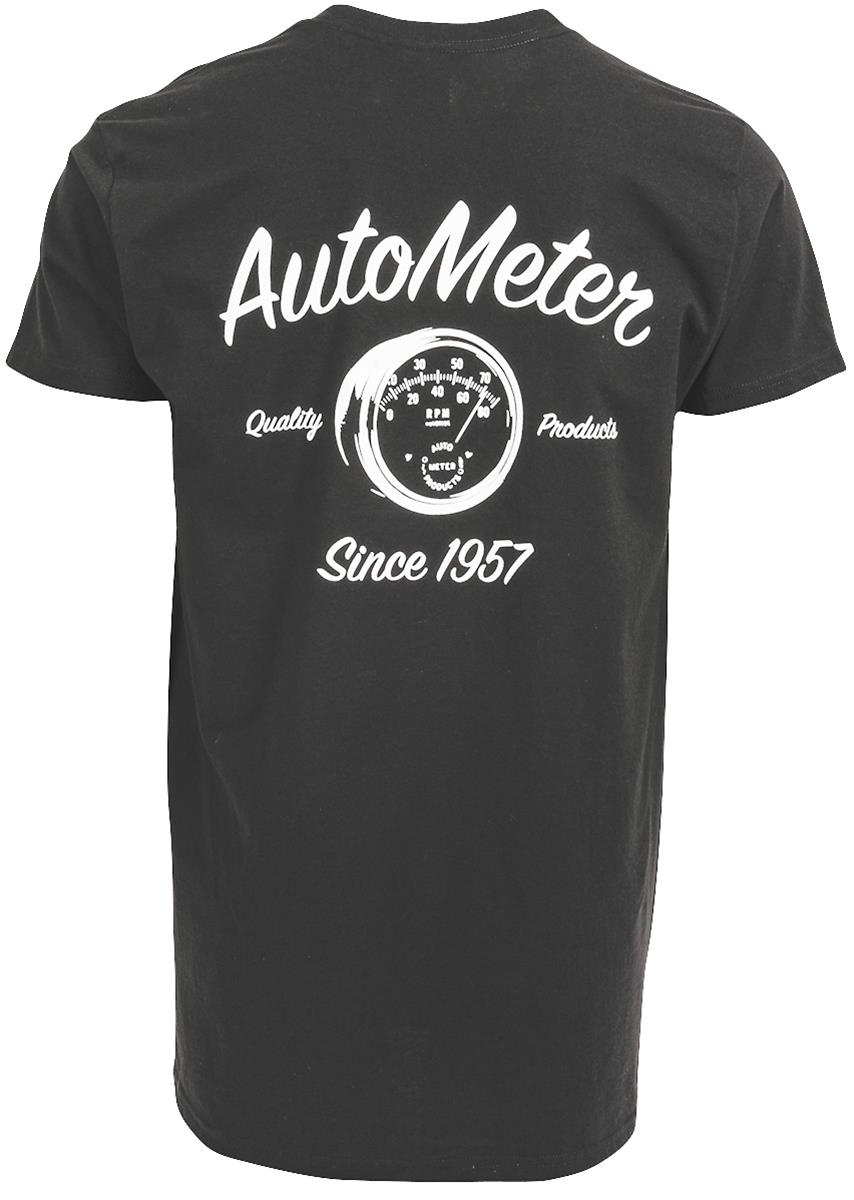 AutoMeter Since 1957 T-Shirt 0423M T-Shirts, 1957, Short Sleeve, Cotton, Black, Logo, Men's Medium, Each thumbnail 4