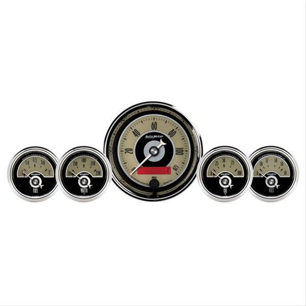 AutoMeter Gauge Kit 5 Pc. 3-3/8in. & 2-1/16in. Elec. Speedometer Cruiser Ad