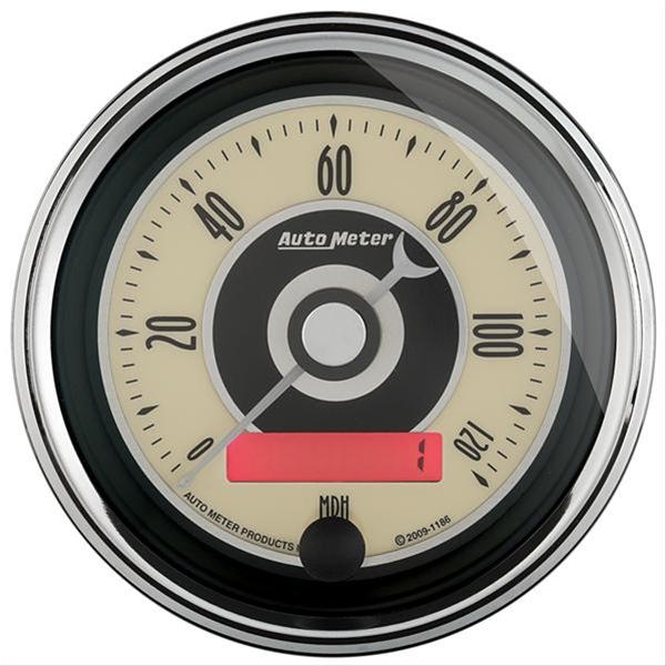 AutoMeter Gauge Speedometer 3-3/8in. 120MPH Elec. Programmable Cruiser Ad