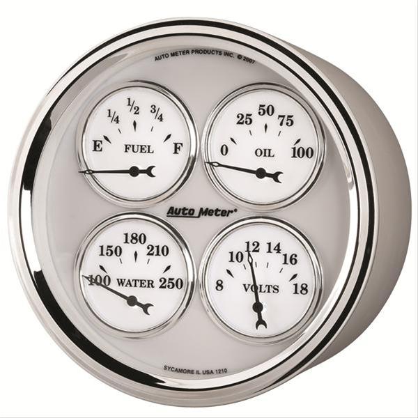 AutoMeter Gauge Quad 5in. 240 Ohm(e) to 33 Ohm(f) Elec Old Tyme White II thumbnail 3