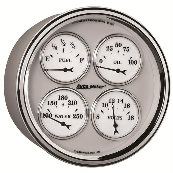 AutoMeter Gauge Quad 5in. 240 Ohm(e) to 33 Ohm(f) Elec Old Tyme White II thumbnail 2