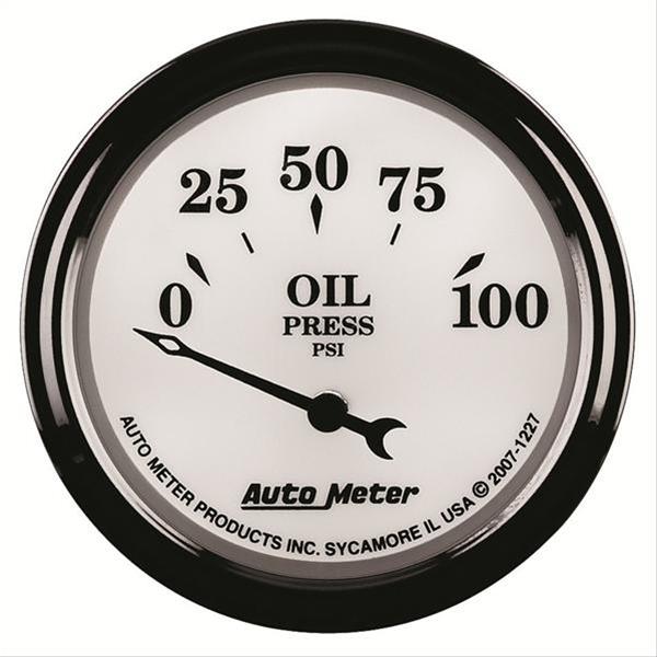 AutoMeter Gauge Oil Press 2-1/16in. 100PSI Elec Old Tyme White II thumbnail 4