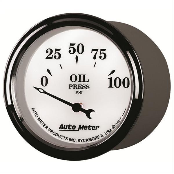 AutoMeter Gauge Oil Press 2-1/16in. 100PSI Elec Old Tyme White II thumbnail 6