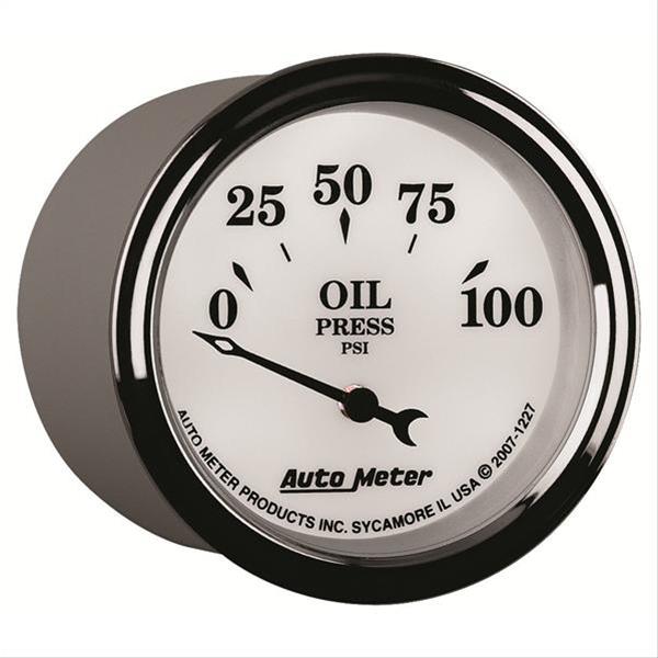 AutoMeter Gauge Oil Press 2-1/16in. 100PSI Elec Old Tyme White II thumbnail 5