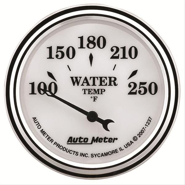 AutoMeter Gauge Water Temp 2-1/16in. 250 Deg. F Elec Old Tyme White II