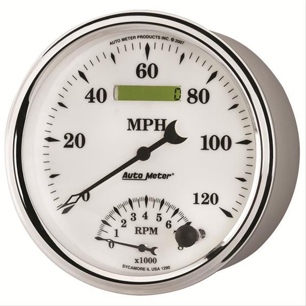 AutoMeter Gauge Tach/Speedo 5in. 120MPH & 8K RPM Elec. Program Old Tyme White II thumbnail 5