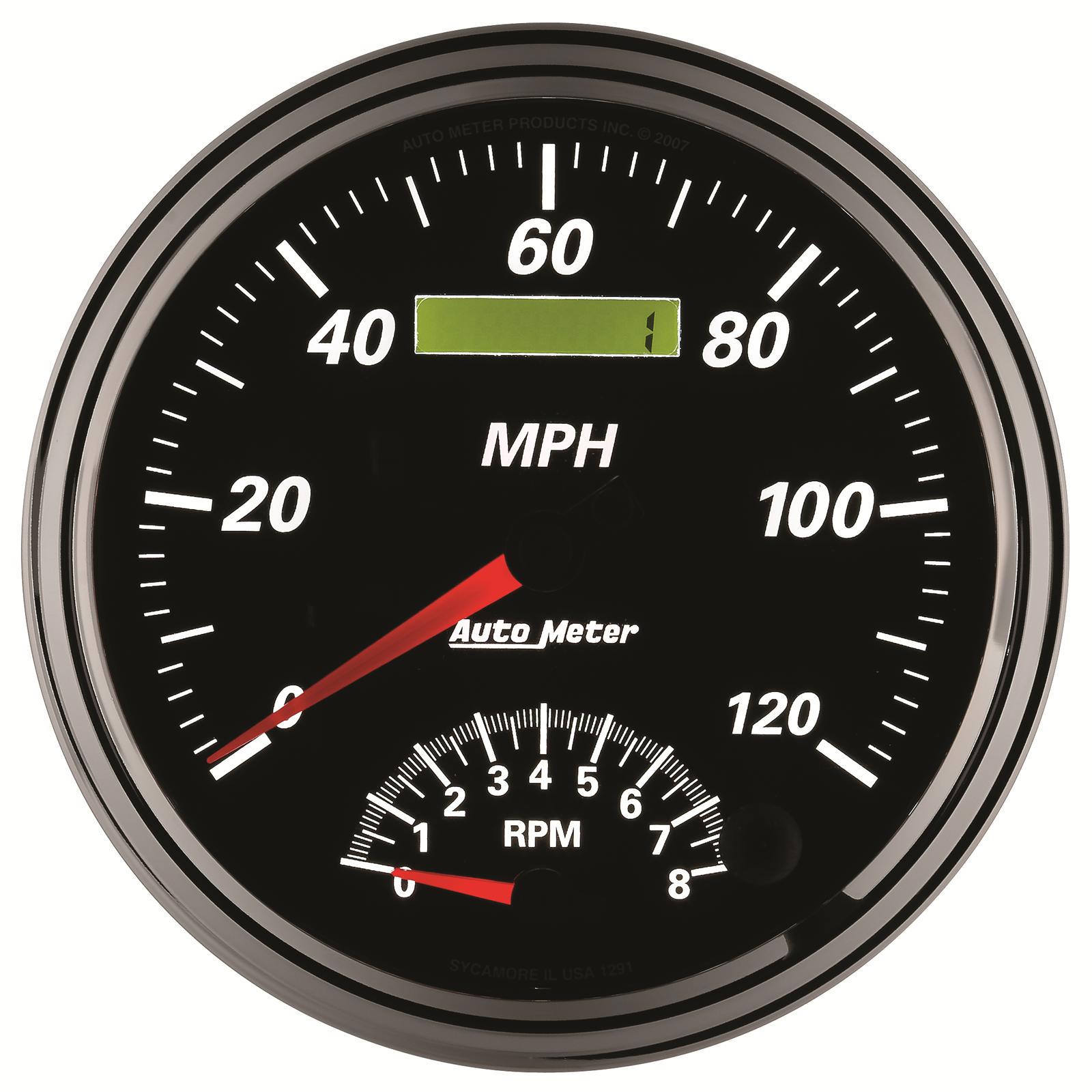 Autometer Designer Black II 5in 120 MPH & 8k RPM In-Dash Tach/Speedo