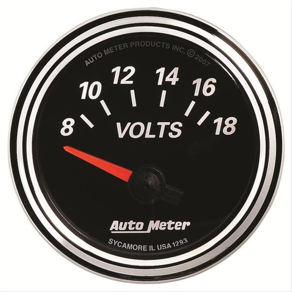 Autometer Designer Black II 52mm 18V Voltmeter Gauge