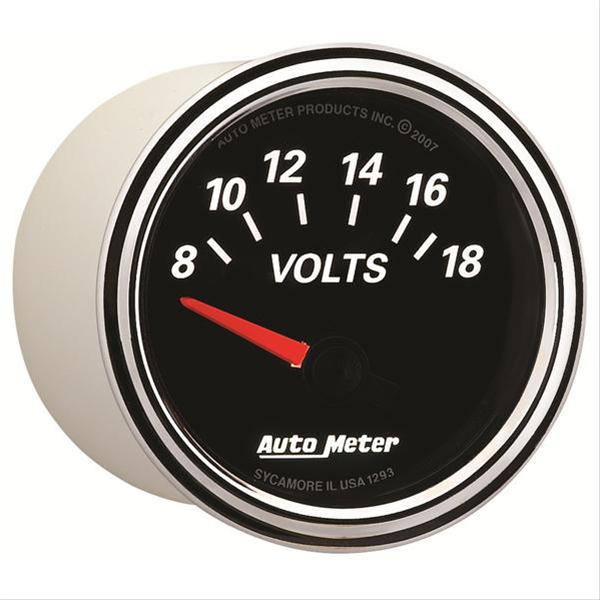Autometer Designer Black II 52mm 18V Voltmeter Gauge thumbnail 2