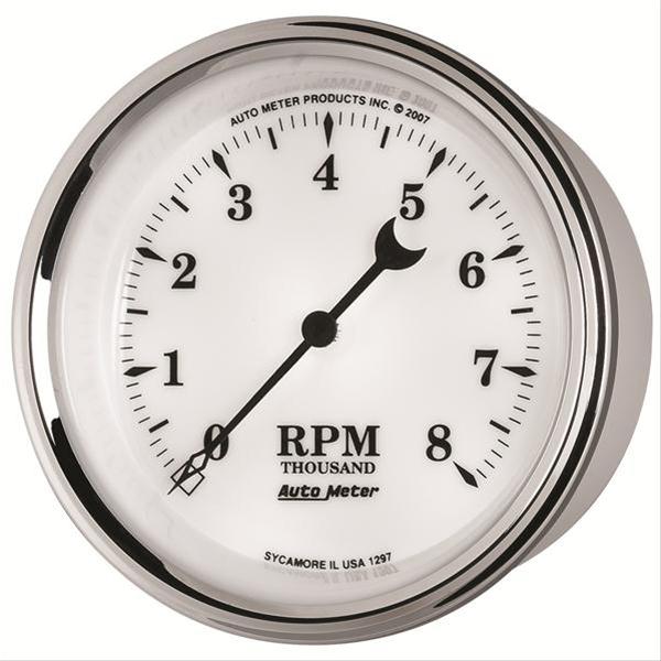 AutoMeter Gauge Tachometer 3-3/8in. 8K RPM In-Dash Old Tyme White II thumbnail 2