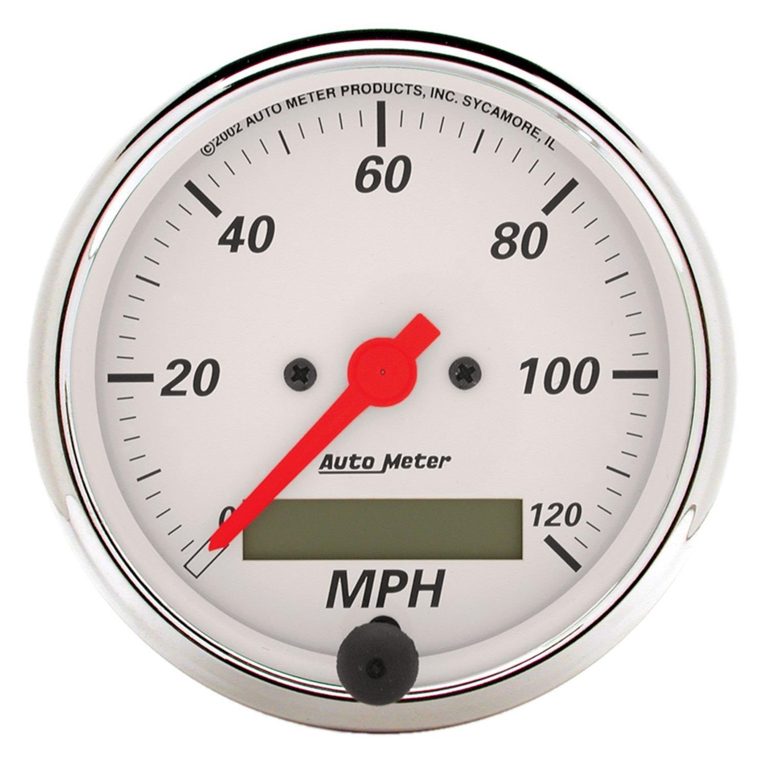 AutoMeter Arctic White Instrument Clusters 7036-AW Cluster, White, Analog, Speedometer, Oil Pressure, Water Temperature, Fuel Level, Voltmeter, Face, Polished Panel, Chevy, Kit thumbnail 9