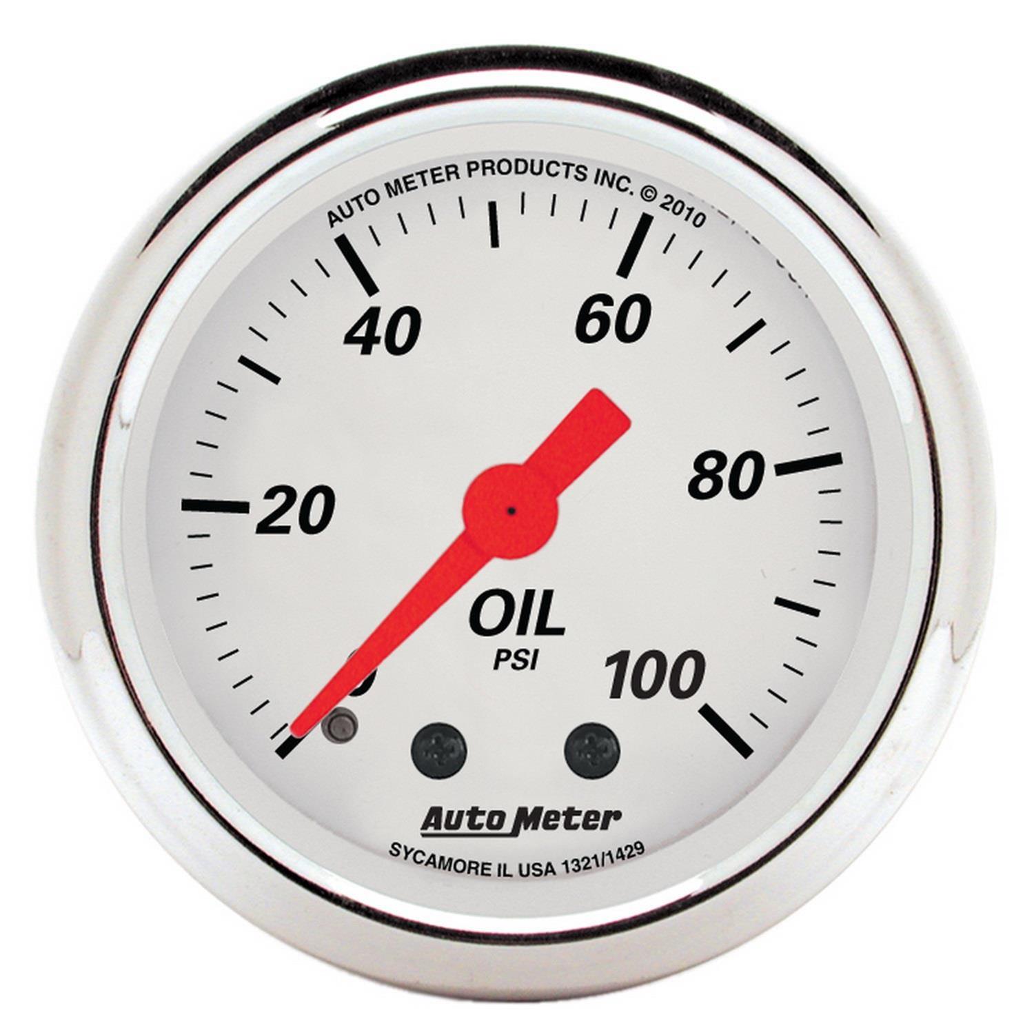 AutoMeter Gauge Kit 5 Pc. 3-1/8in. & 2-1/16in. Mech. Speedo. Wtmp & Oilp Arctic Wht thumbnail 8
