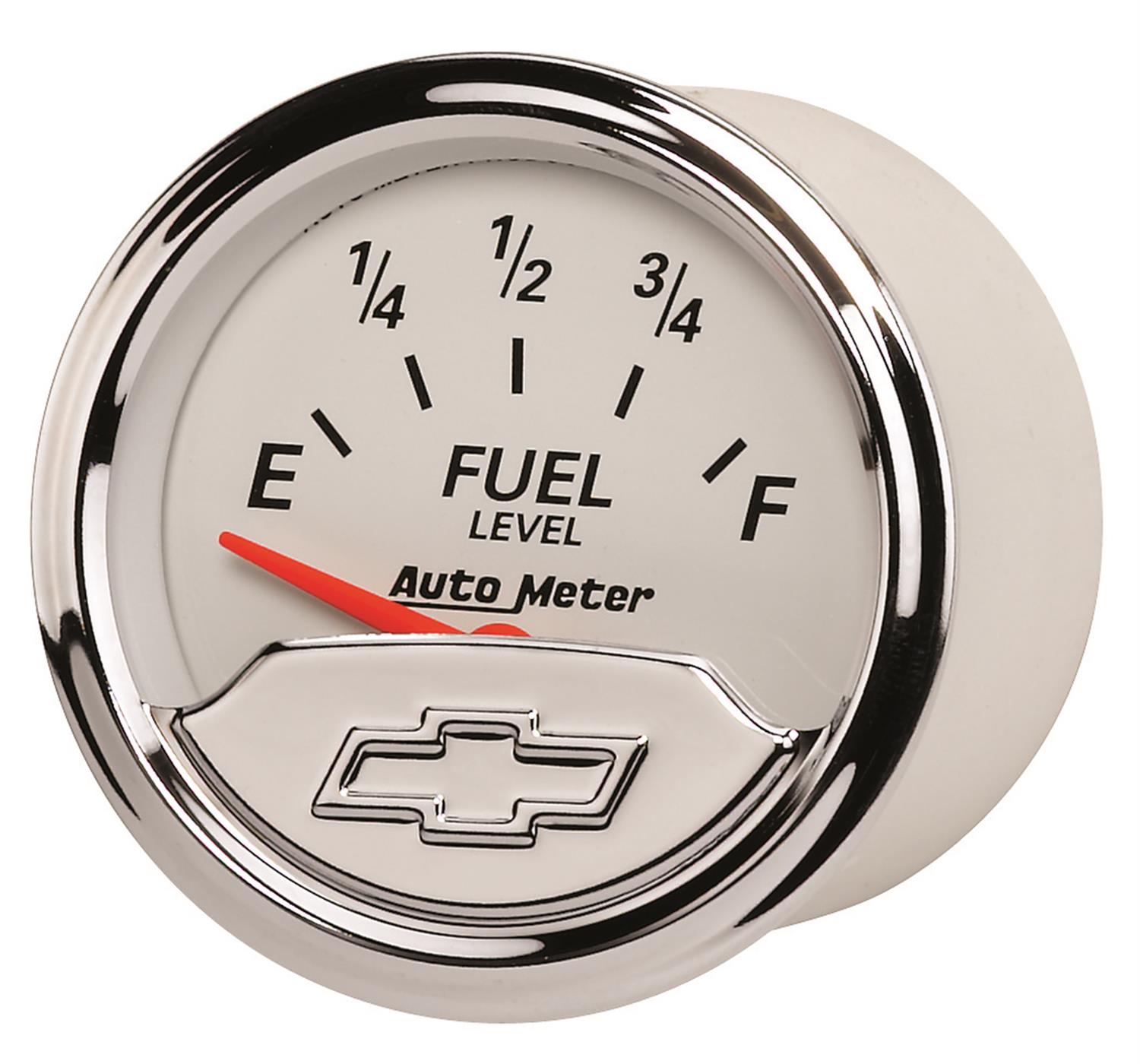 AutoMeter Gauge Fuel Level 2-1/16in. 240 Ohm(e) to 33 Ohm(f) Elec Chevrolet Heritage Bowtie thumbnail 2