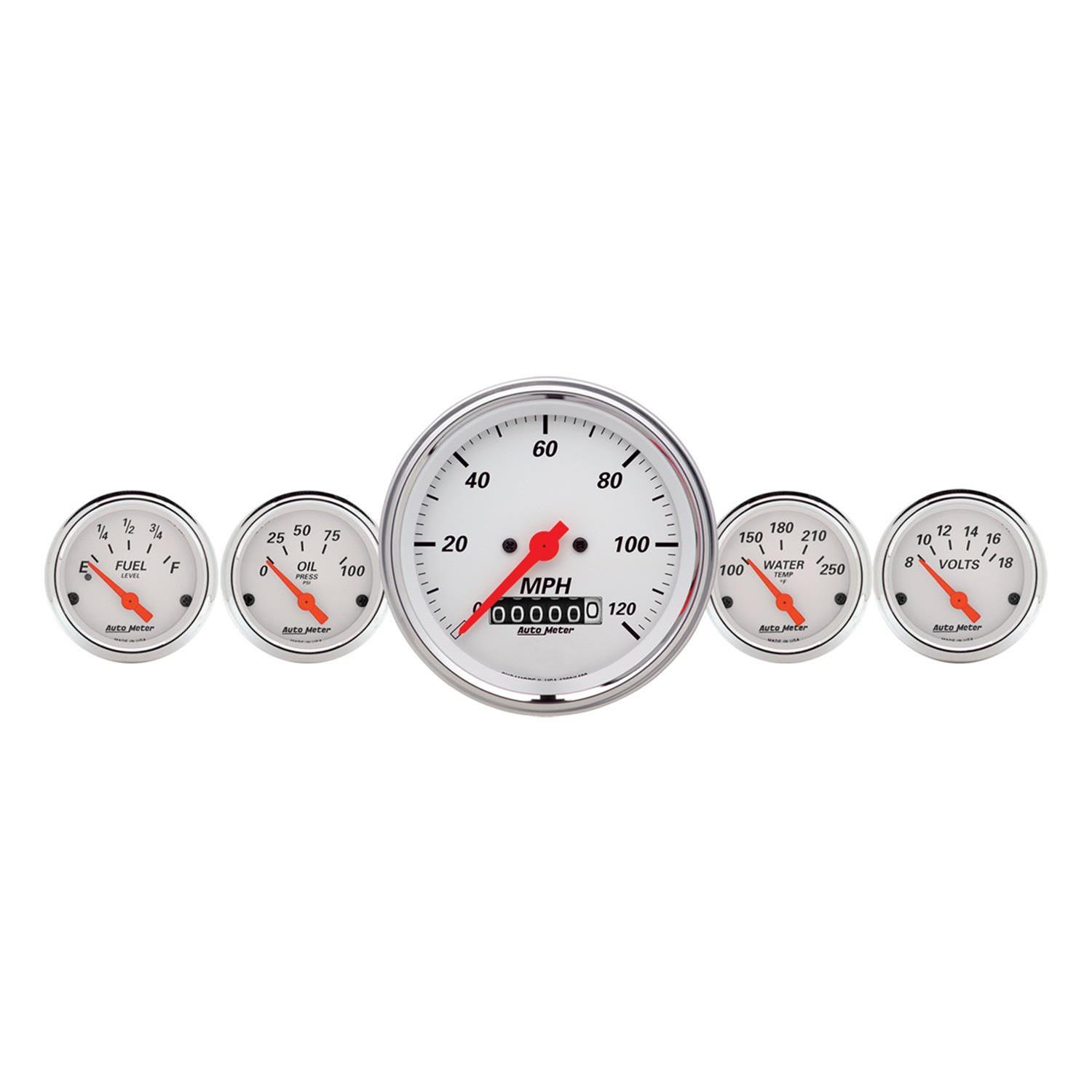 Autometer Arctic White 3-3/8in Electric Speedometer with Wheel Odometer/ 2-1/16in Oil Pressure thumbnail 9
