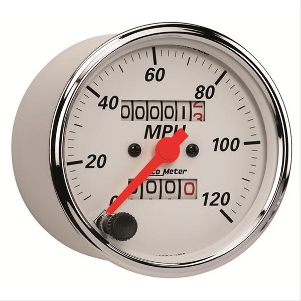 Autometer Arctic White 3-1/8in 0-120 MPH Mechanical Speedometer Gauge thumbnail 2