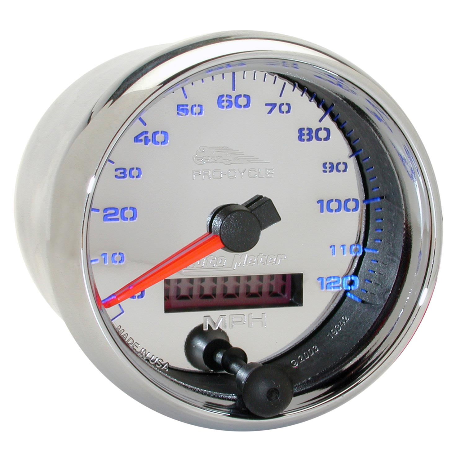 Autometer Pro-Cycle Gauge Speedo 2 5/8in 120 Mph Elec Chrome thumbnail 2
