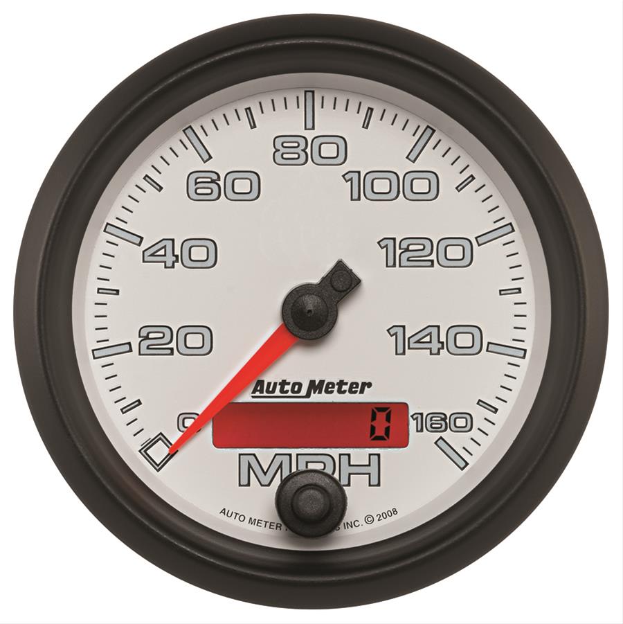 Autometer Pro-Cycle Gauge Speedometer 3 3/8in 160Mph Elec. Programmable White thumbnail 2