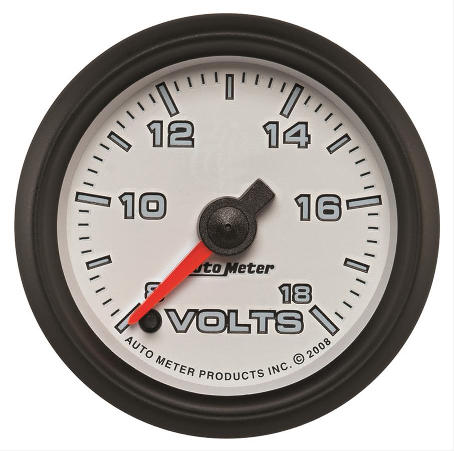 Autometer Pro-Cycle Gauge Voltmeter 2 1/16in 18V Digital Stepper Motor White thumbnail 2