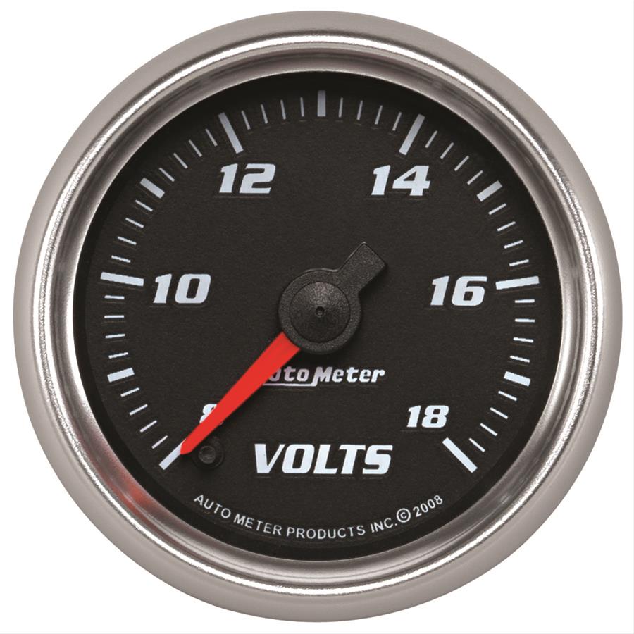 Autometer Pro-Cycle Gauge Voltmeter 2 1/16in 18V Digital Stepper Motor Black thumbnail 2