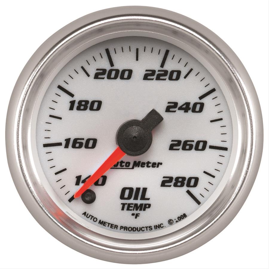 Autometer Pro-Cycle Gauge Oil Temp 2 1/16in 140-280f Digital Stepper Motor White thumbnail 2