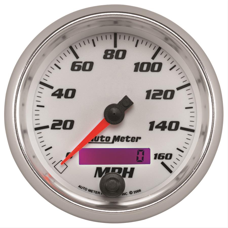 Autometer Pro-Cycle Gauge Speedometer 3 3/8in 160Mph Elec. Programmable White thumbnail 2