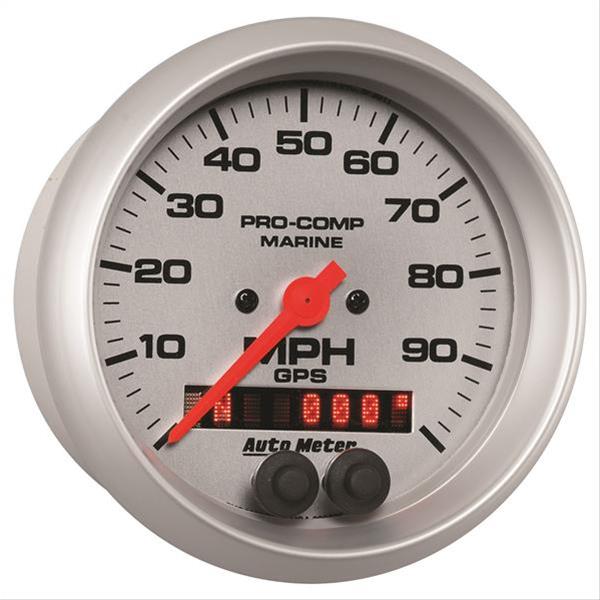 Autometer Marine Silver 3-3/8in 100MPH GPS Speedometer Gauge thumbnail 3