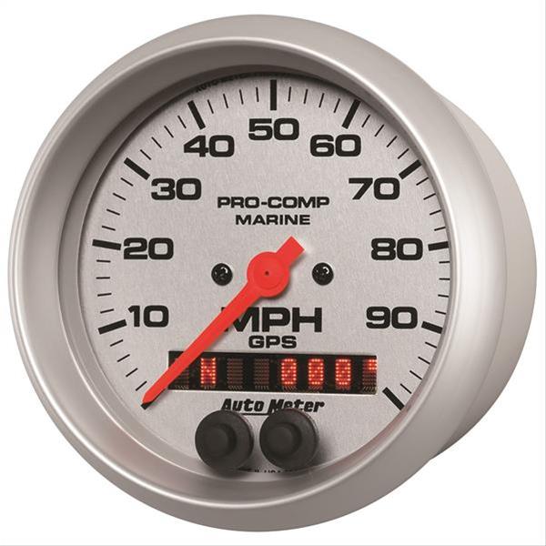 Autometer Marine Silver 3-3/8in 100MPH GPS Speedometer Gauge thumbnail 2