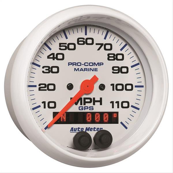 Autometer Gauge GPS Speedometer 3-3/8in 120 MPH Marine White Gauge thumbnail 3
