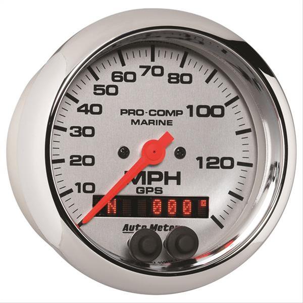 Autometer Marine Chrome 3-3/8in 140MPH GPS Speedometer Gauge thumbnail 3