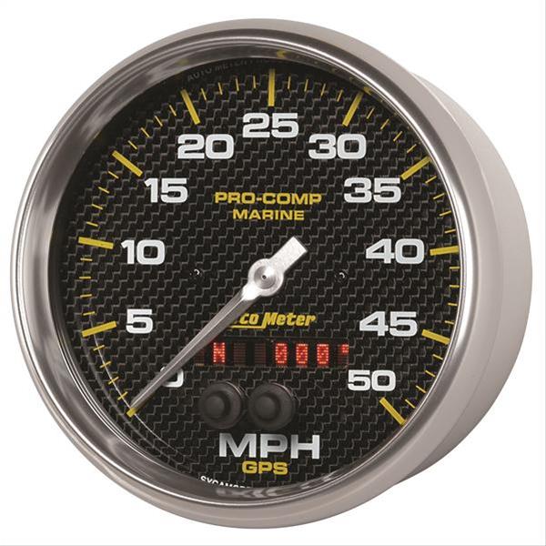 Autometer Speedometer Gauge 5 inch 50MPH GPS Marine Carbon Fiber thumbnail 2