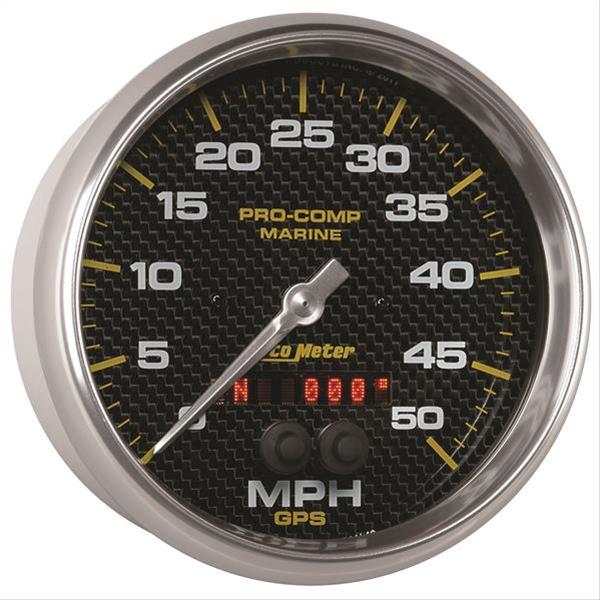 Autometer Speedometer Gauge 5 inch 50MPH GPS Marine Carbon Fiber thumbnail 3