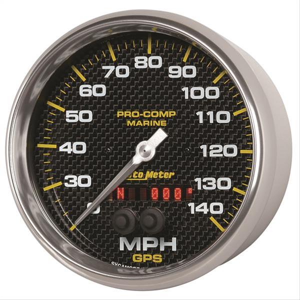 AutoMeter Pro-Comp Marine GPS Speedometers 200647 Gauge, Marine, Speedometer, 5 in., 0-140 mph, Full Sweep, White Face, Red Pointer, White Bezel, Electrical, GPS, Each thumbnail 2