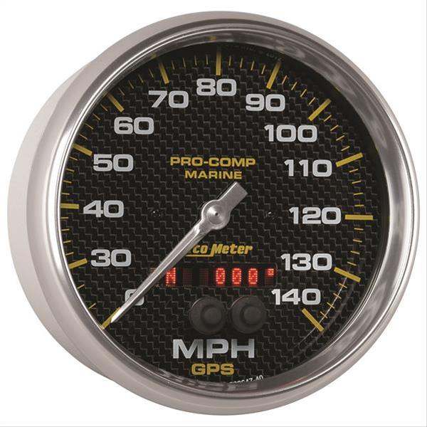 AutoMeter Pro-Comp Marine GPS Speedometers 200647 Gauge, Marine, Speedometer, 5 in., 0-140 mph, Full Sweep, White Face, Red Pointer, White Bezel, Electrical, GPS, Each thumbnail 3