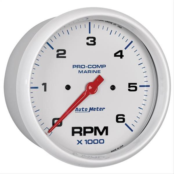 Autometer Marine White Ultra-Lite 5in In-Dash Tachometer 0-6K RPM thumbnail 2