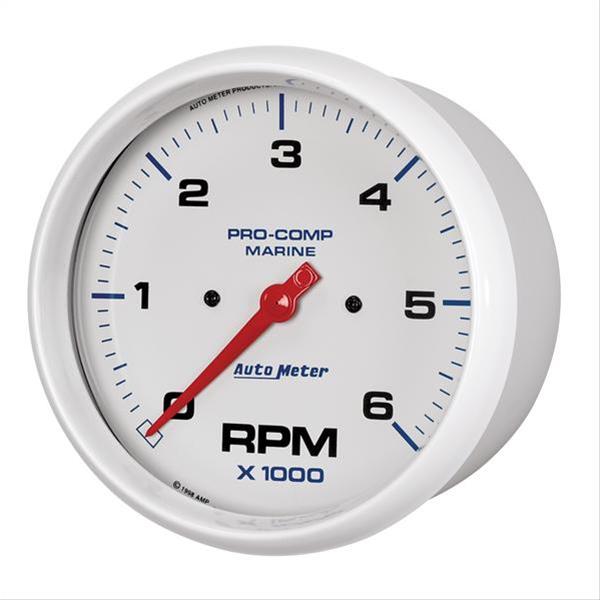 Autometer Marine White Ultra-Lite 5in In-Dash Tachometer 0-6K RPM thumbnail 3