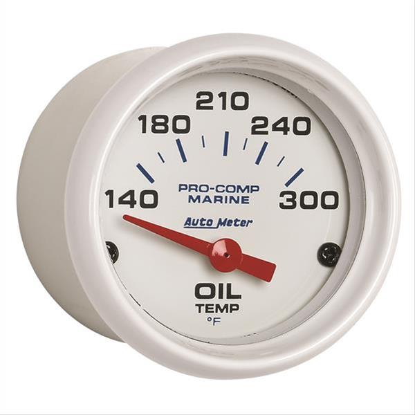 Autometer Marine White Ultra-Lite 2-1/16in Electric Oil Temperature Gauge 140-300 Deg F thumbnail 3