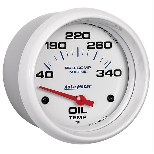 Autometer Marine White Air-Core Electric Oil Temperature Gauge 2-5/8in 140-300 Deg F thumbnail 2