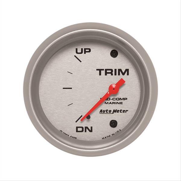 AutoMeter Pro-Comp Marine Analog Gauges 200767-33 Gauge, Marine, Trim, 2 5/8 in., Short Sweep, Silver Face, Red Pointer, Silver Bezel, Electrical, Each
