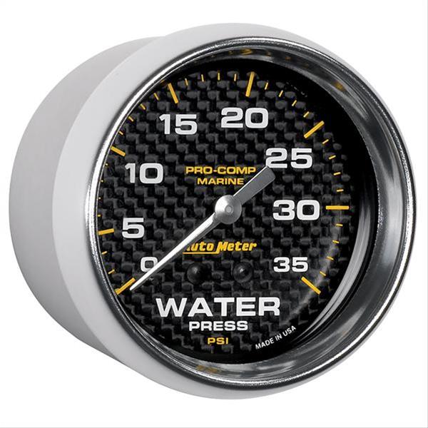 Autometer Marine Carbon Fiber Mechanical 2-5/8in 0-35PSI Water Pressure Gage thumbnail 2