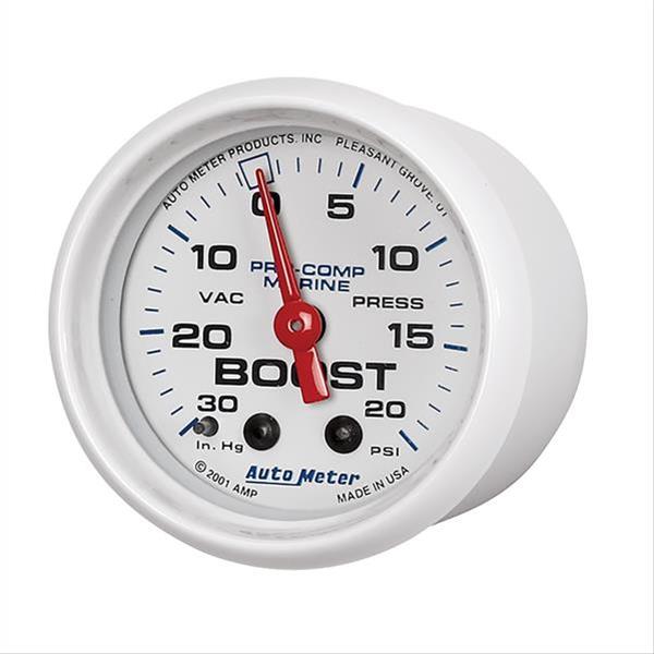 AutoMeter Pro-Comp Marine Analog Gauges 200774 Gauge/Analog, Boost/Vacuum, 30 in, Hg/20 psi, 2 1/16 in. Diameter, Full Sweep, Mechanical, Each thumbnail 3