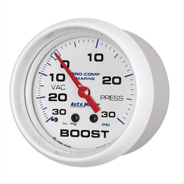 Autometer Marine White Gauge 2-5/8in Mechanical Vacuum/Boost Gauge 30INHG-30PSI thumbnail 3