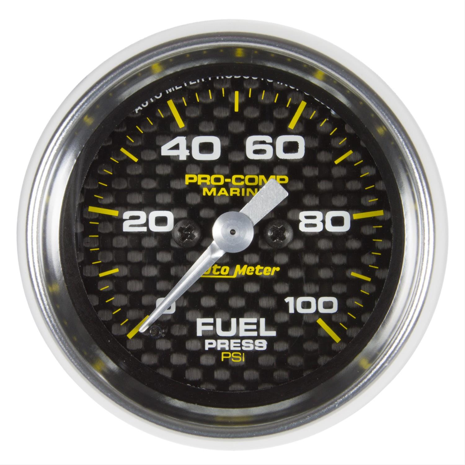 Autometer Marine Carbon Fiber 2-5/8in 15 PSI Digital Stepper Motor Fuel Pressure Gauge