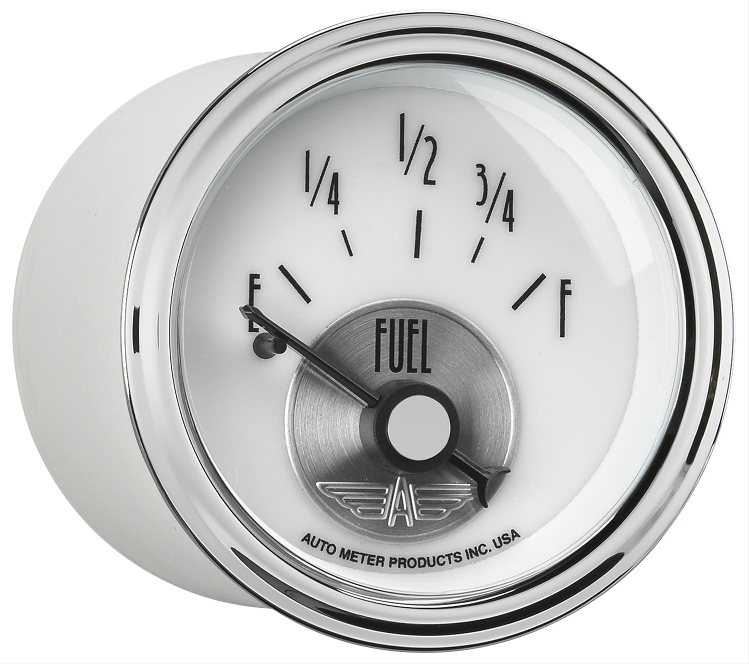 AutoMeter Prestige Analog Gauges 2015 Gauge, Prestige, Fuel Level, 2 1/16 in., 0 ohms/90 ohms, Short Sweep, White Face, Black Pointer, Chrome Bezel, Electrical, Each thumbnail 4