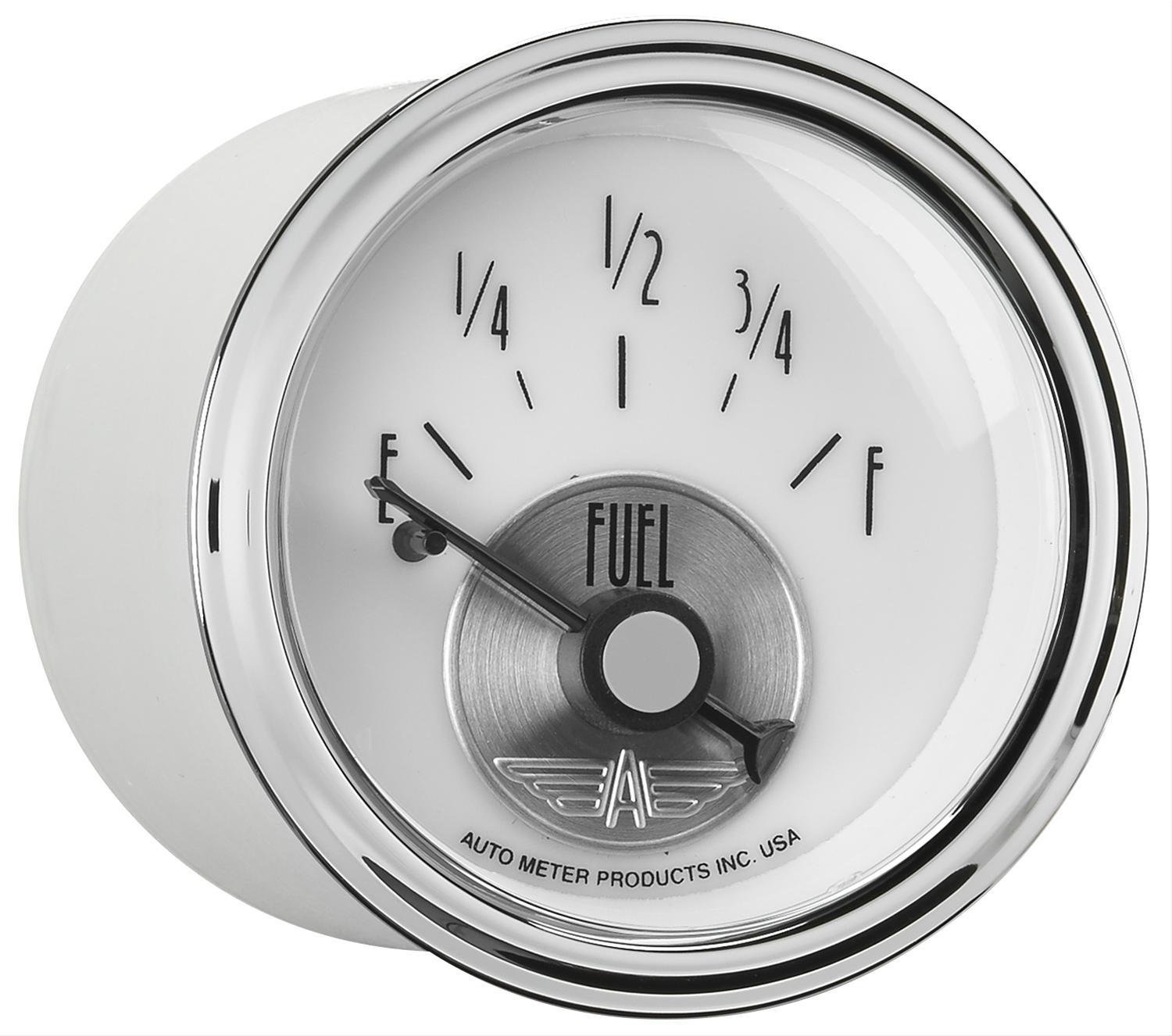 AutoMeter Prestige Analog Gauges 2018 Gauge, Prestige, Fuel Level, 2 1/16 in., 240 ohms/33 ohms, Short Sweep, White Face, Black Pointer, Chrome Bezel, Electrical, Each thumbnail 5