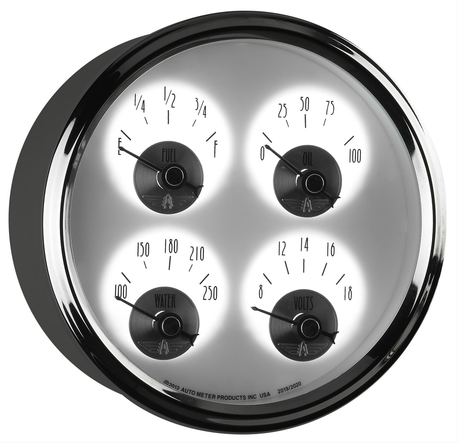 AutoMeter Gauges 2019 GAUGE, QUAD, 5", 240OE-33OF, ELEC, PRESTIGE PEARL thumbnail 3