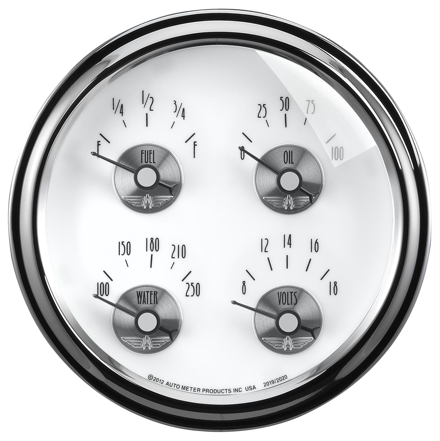 AutoMeter Gauges 2019 GAUGE, QUAD, 5", 240OE-33OF, ELEC, PRESTIGE PEARL