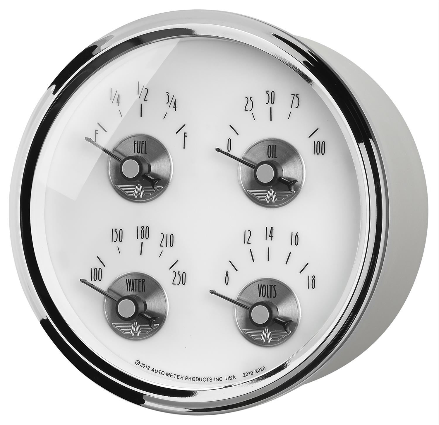 AutoMeter Gauges 2020 GAUGE, QUAD, 5", 0OE TO 90OF, ELEC, PRESTIGE PEARL thumbnail 4