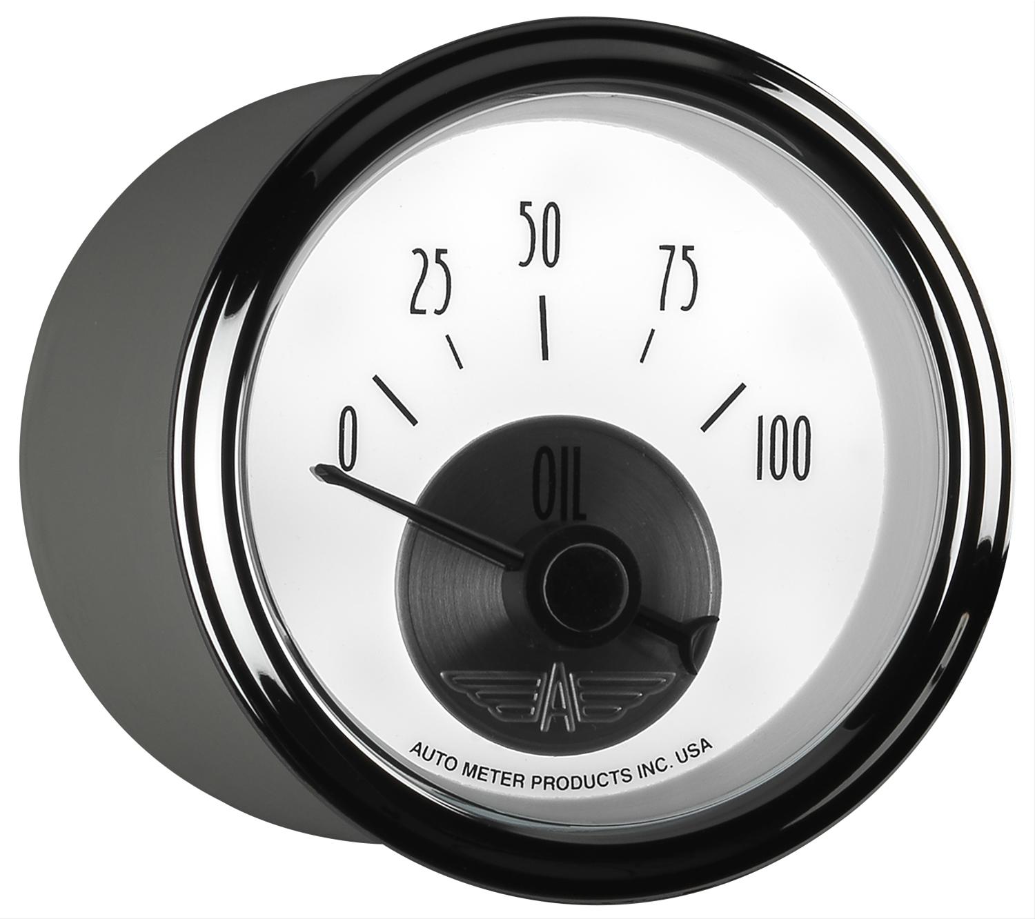 Autometer Prestige Series Pearl 2-1/16in 100PSI Electronic Oil Pressure Gauge thumbnail 3