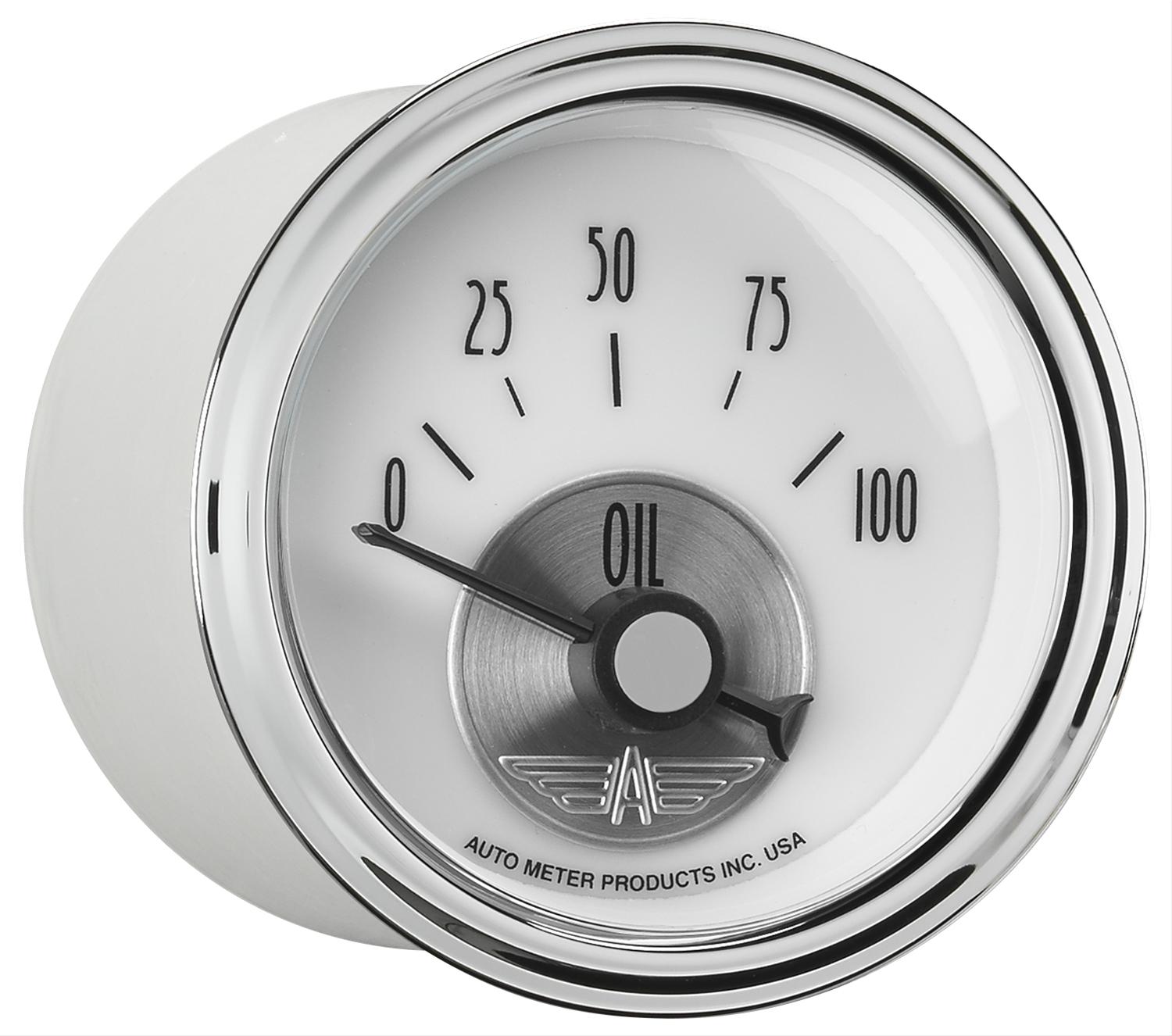 Autometer Prestige Series Pearl 2-1/16in 100PSI Electronic Oil Pressure Gauge thumbnail 4